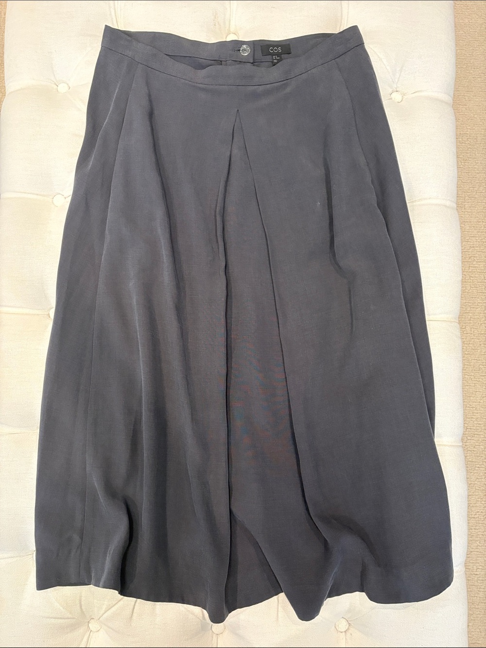 COS Charcoal Gray Pleated Midi Skirt